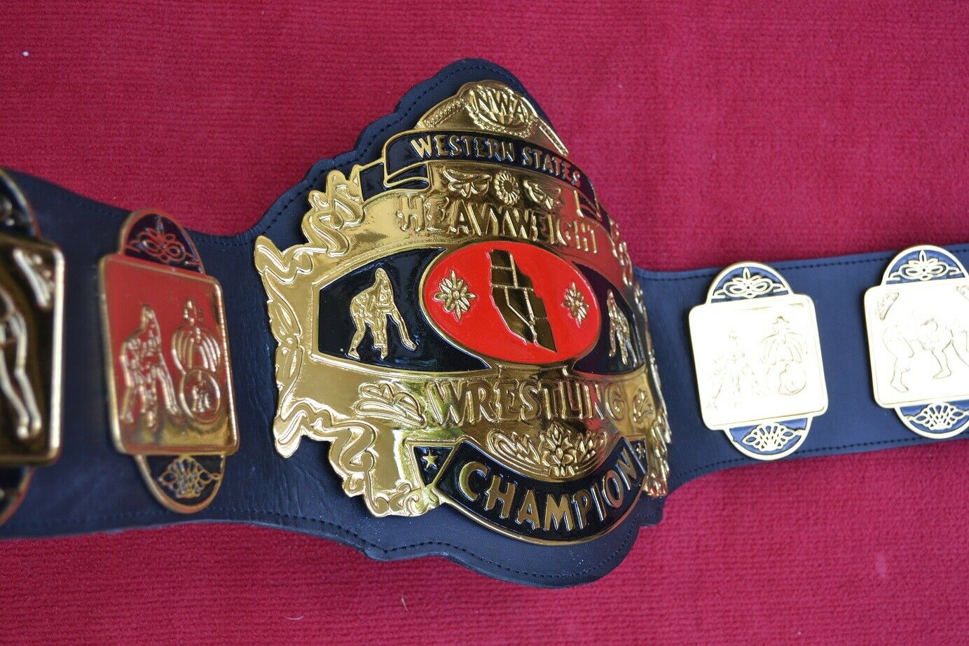 NWA Western States Heavyweight Wrestling Championship Title Belt Brass Zinc