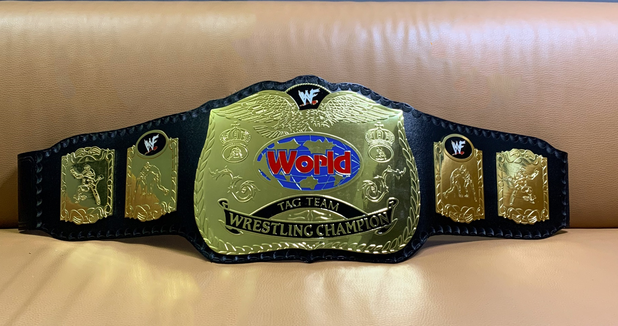 WWF New World TAG TEAM Wrestling Championship Replica Tittle Belt Brass Zinc