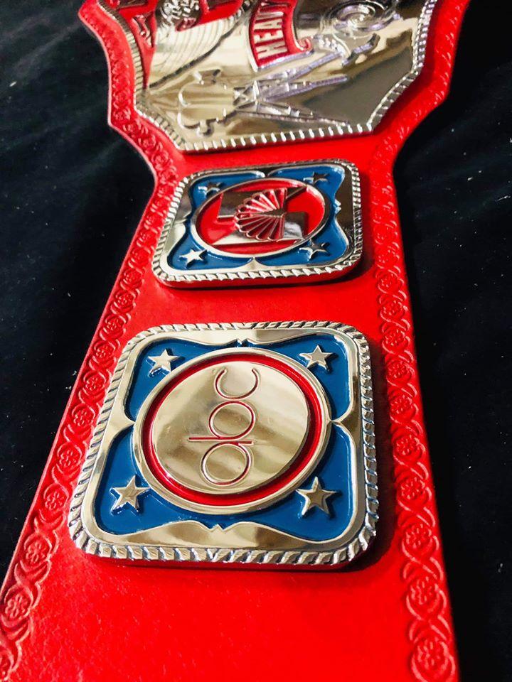 NWA Television Heavyweight Championship Title Belt Red Black Brass Zinc