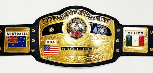 NWA Domed Globe Championship Title Belt Brass Zinc