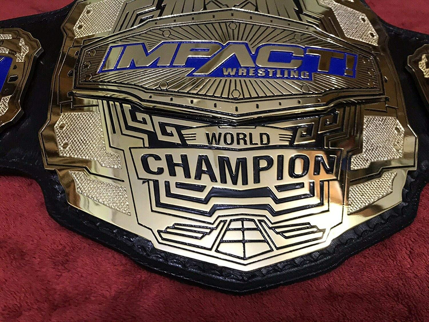 Impact World Championship Belt Brass Zinc Deep Etching Leather strap