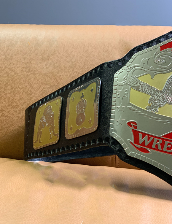 AWA World Tag Team Championship Replica Tittle Belt Brass Adult Size