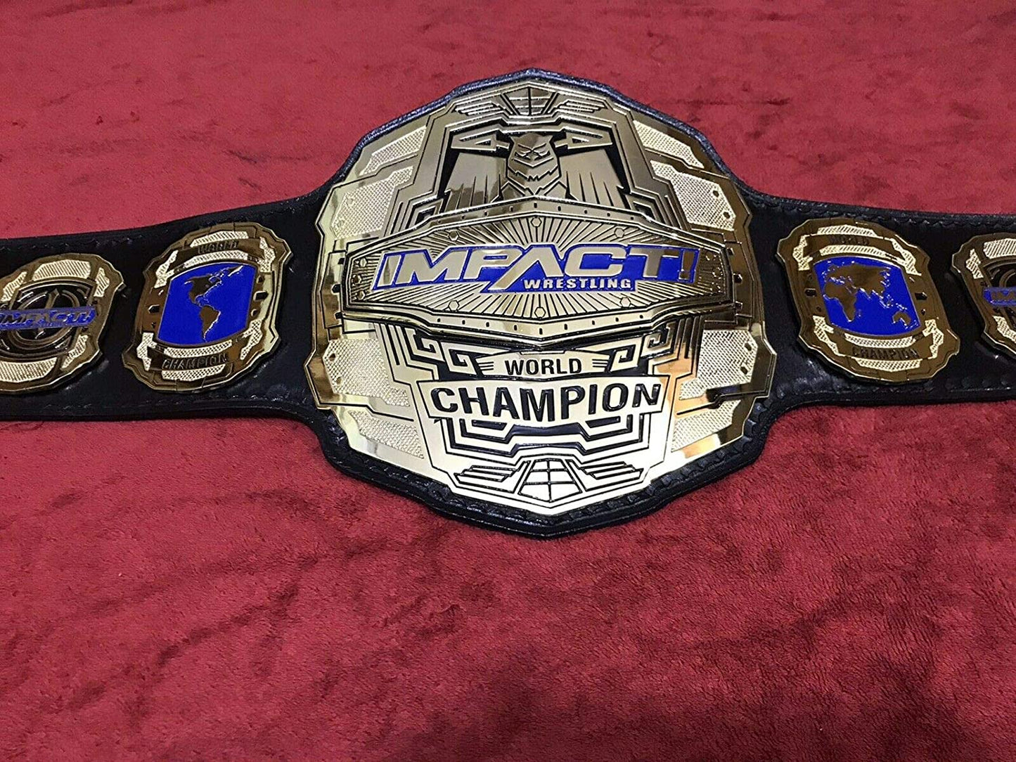 Impact World Championship Belt Brass Zinc Deep Etching Leather strap