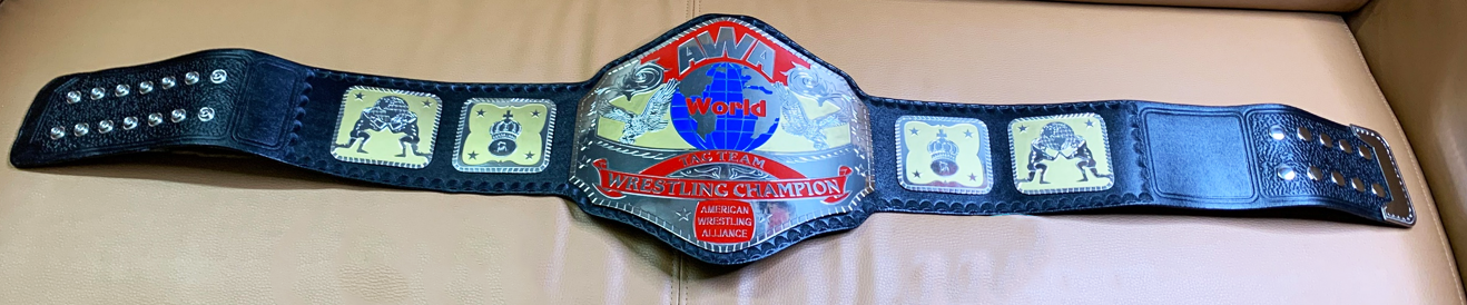 AWA World Tag Team Championship Replica Tittle Belt Brass Zinc