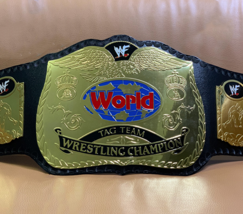 WWF New World TAG TEAM Wrestling Championship Replica Tittle Belt Brass Zinc