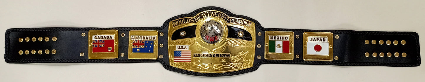 NWA Domed Globe Championship Title Belt Brass Zinc