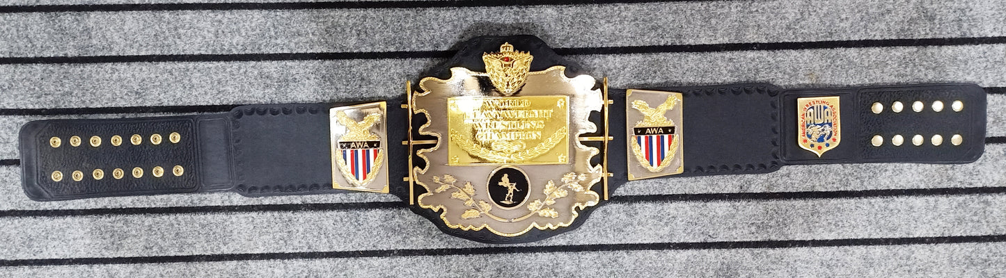 AWA World Heavy Weight Championship Title Belt With Bars