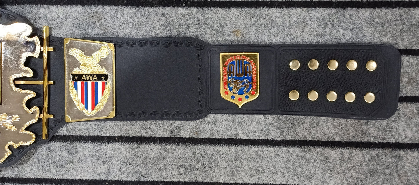 AWA World Heavy Weight Championship Title Belt With Bars